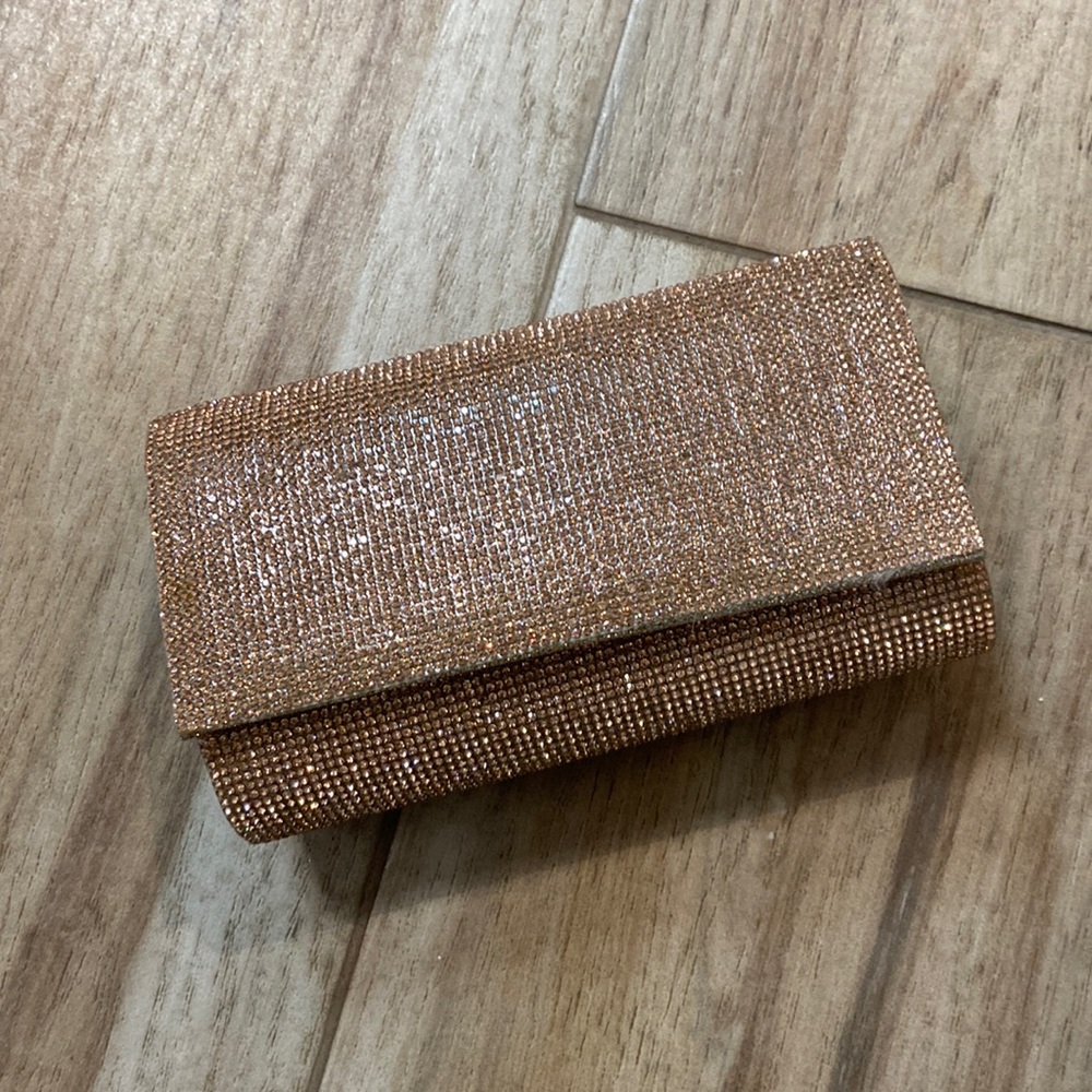 Rose gold jewel clutch